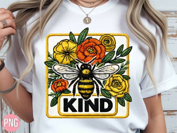 Be Kind Bee Floral Honeybee Garden PNG