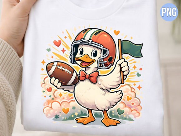 Elevating Designs with the Football Duck Sports Mascot PNG T-shirt