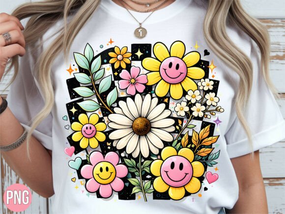 Elevating Modern Design: The Strategic Value of the Groovy Daisy Smiley Face Flower PNG