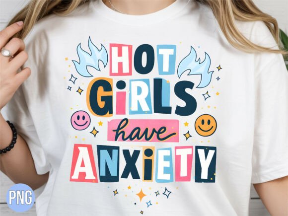 Hot Girls Have Anxiety Retro PNG: Design & Uses