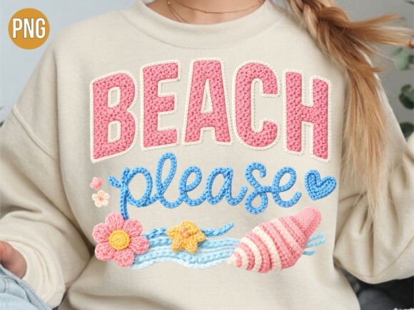Unlock Creative Potential with the Beach Please Pink Shell Crochet PNG