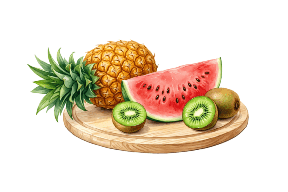 Vibrant Summer Fruits Pool Party PNG for DIY Creators